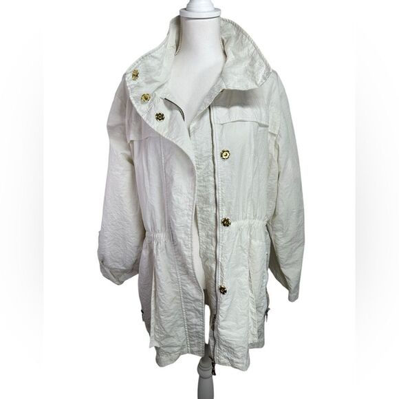 Venezia Nylon Outer Shell Stylish Trenchcoat Jacket Size XL Color Antique White - Picture 3 of 15